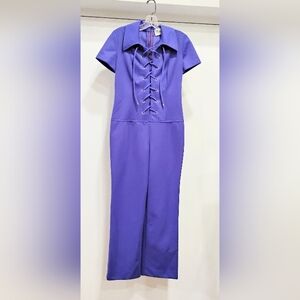 BUBBLEGUM PURPLE POLY JUMPSUIT